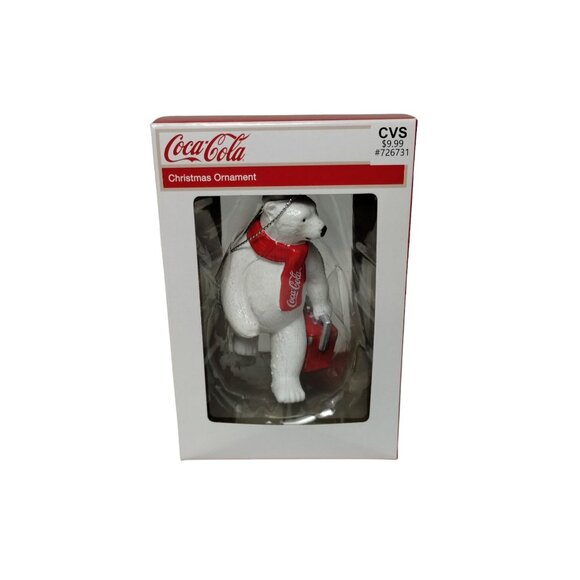 Coca Cola Polar Bear Mascot Coke 3 in Christmas Tree Ornament Kurt Adler Box Dmg - Picture 2 of 9